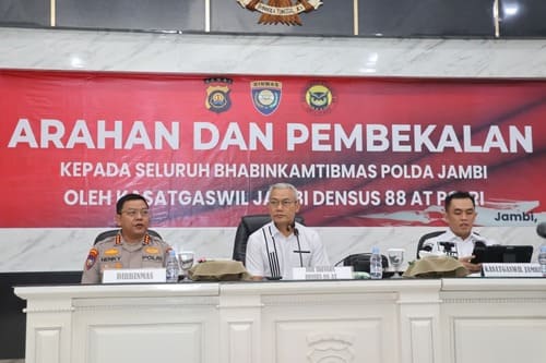 Ditbinmas Polda Jambi jalin sinergi dengan Densus 88 AT guna tingkatkan kualitas Bhabinkamtibmas cegah Intoleransi dan radikalisme.
