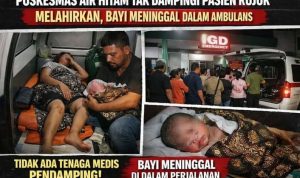Seorang bayi perempuan diduga meninggal dunia saat proses rujukan medis dari Puskesmas Kecamatan Air Hitam menuju rumah sakit di Kabupaten Sarolangun, Selasa (10/2/2026)